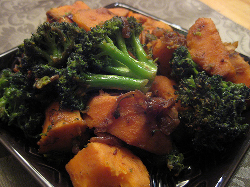 Broccoli & sweet potato bhaji - 1/31/10